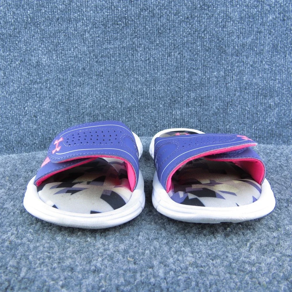 Under Armour‎ Youth Girls Slide Shoes Purple Synthetic Hook & Loop Size 2 Medium